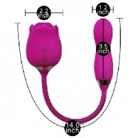 Rose Bud Wiggling Vibrator 10-Speed Silicone Clitoral Sucking PURPLE